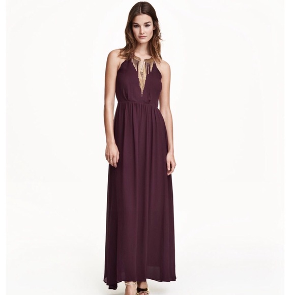 Burgundy Chiffon Dress
